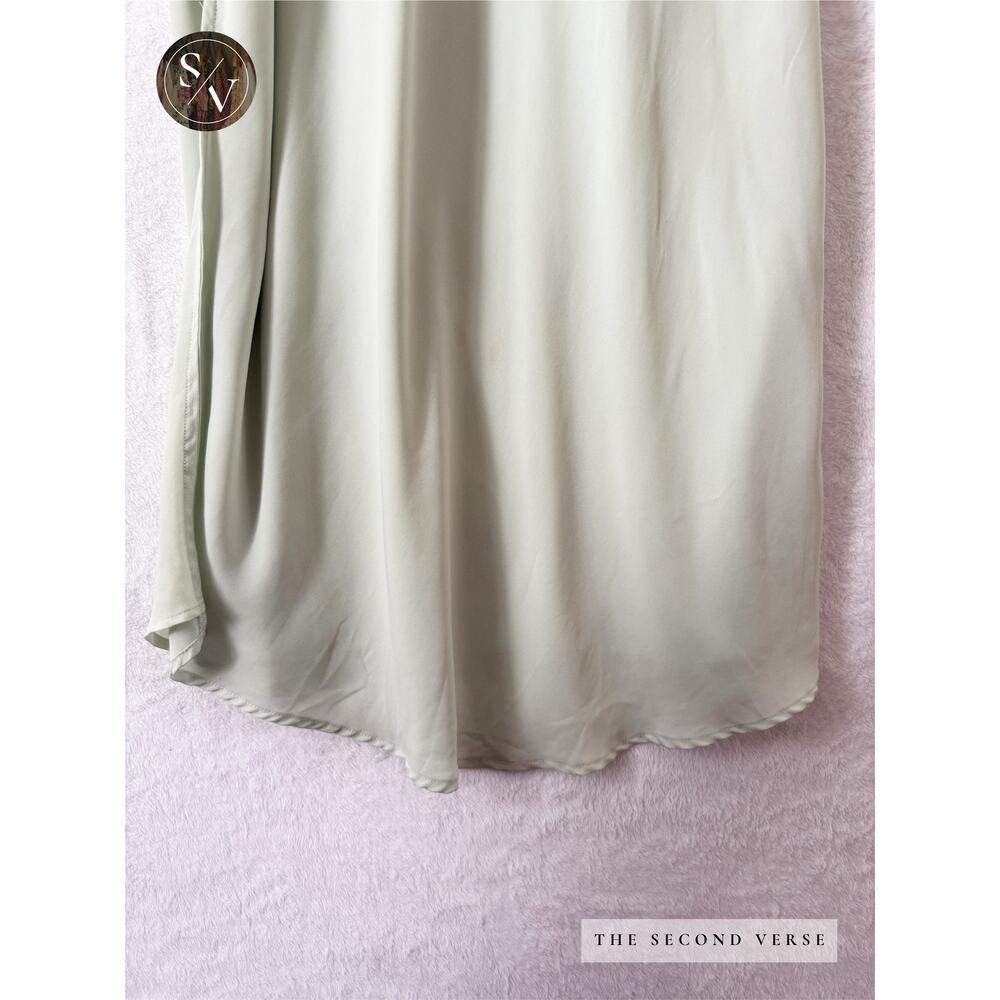 Abercrombie Dress Spaghetti Strap Side Slit Mint Green Cottagecore Large - Picture 8 of 11